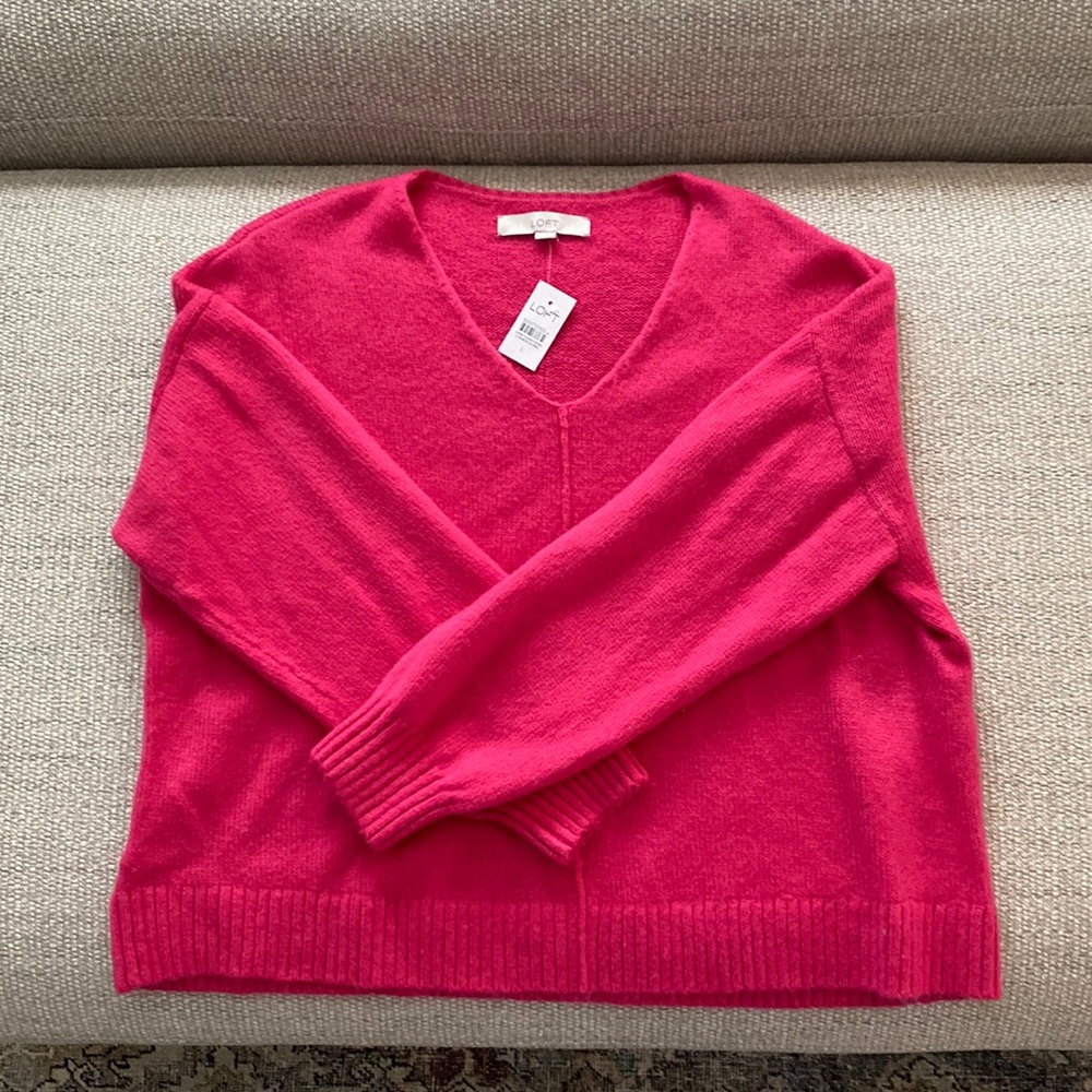 NWT Hot Pink Loft Sweater size large
